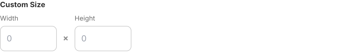 Shopify dimension option on a product page with width and height inputs and a live area-based price